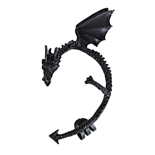 Orecchino drago nero senza - nero,