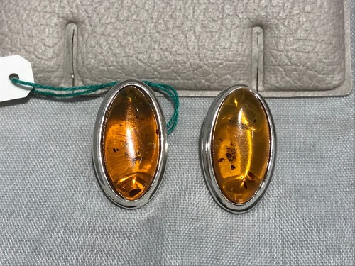 Orecchini argento ambra - orecchini,