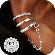 3Pcs Ear Cuff Argento 925