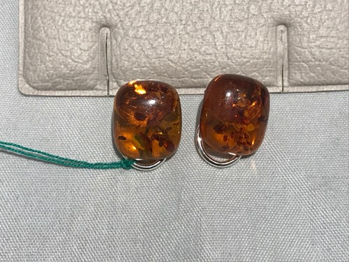 Orecchini argento ambra - orecchini, in