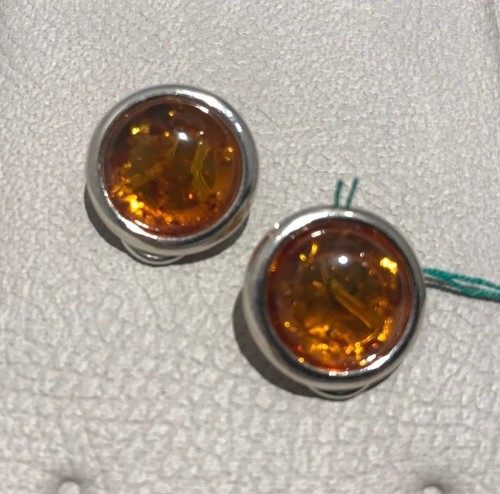 Orecchini argento ambra - argento, e