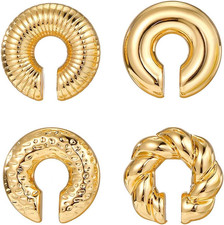 4PCS Orecchini Senza Buco Oro