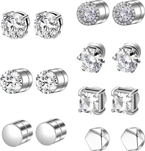 7paia orecchini magnetici uomo - orecchini,